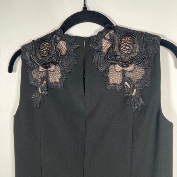 NWT BCBGMAXAZRIA VALENTINE Lace Aplique Sleeveless Black Mini Dress IZD6Y967 XXS - Picture 8 of 16